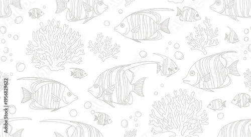 School of Tropical Fish Swimming Together.