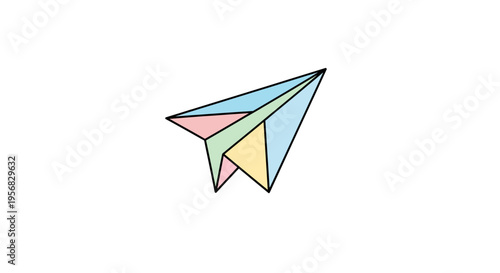 Colorful Paper Airplane Closeup View.