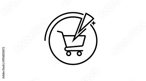 Online Shopping Icon with Payment Confirmation