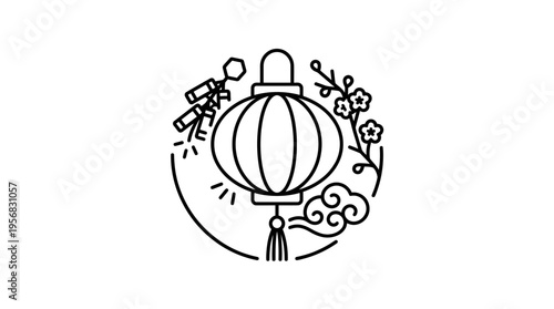 Minimalist Chinese New Year Line Art