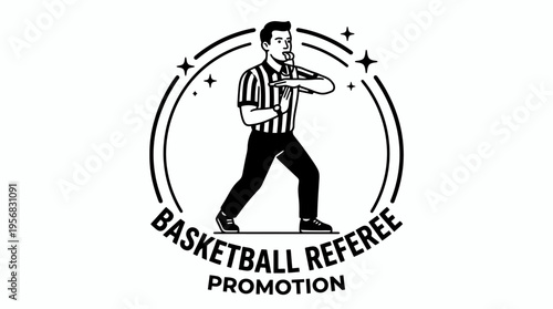 Basketball Referee Promotion Logo
