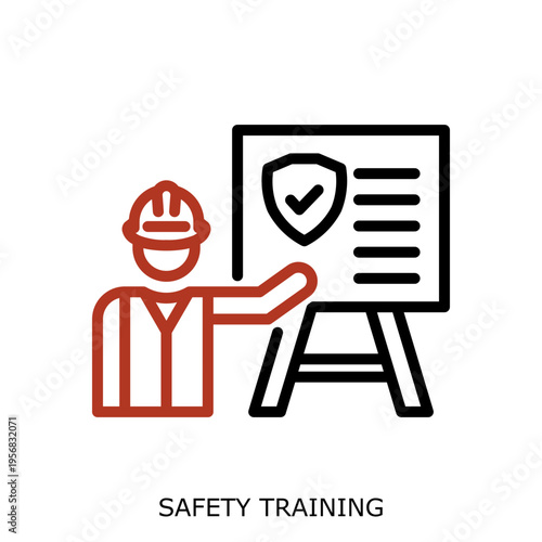 SafetyTraining Icon - Health Safety Environment HSE Industrial Safety Symbol