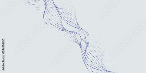 Wave line of flowing particles abstract vector background, smooth curvy shape dots fluid array. wallpaer neutral good nice art