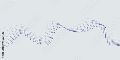 Wave line of flowing particles abstract vector background, smooth curvy shape dots fluid array. wallpaer neutral good nice art