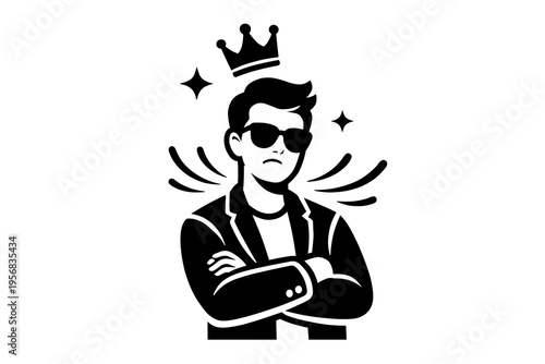 vector icon of a man with an arrogant nature