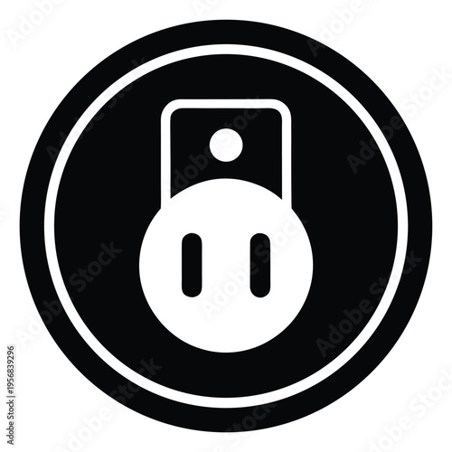 Power outlet icon on white background