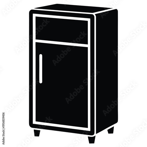 Refrigerator cabinet icon on white background