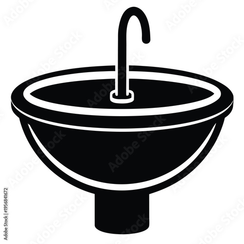 Washbasin icon on white background