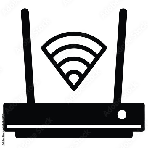 Wi fi router shelf icon on white background