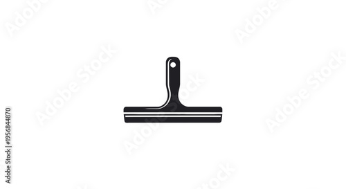 Black Rubber Squeegee with Handle.