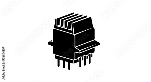 Electronic Component with Pins and Layers.