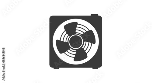 Computer Cooling Fan Isolated on White.