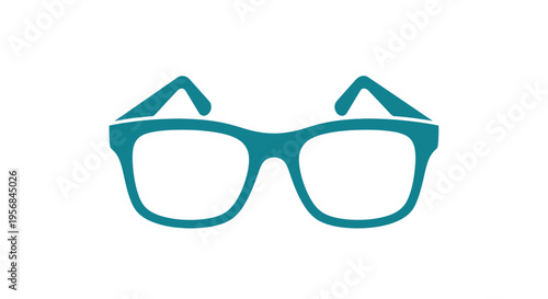 Teal Colored Eyeglasses with Clear Lenses.