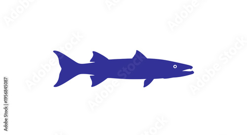 Blue Shark Silhouette Illustration.