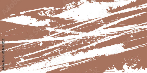 Abstract a dynamic design, where white strokes cut through a brown canvas, creating an artistic impression of movement and energy.