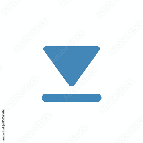 Blue downward pointing triangle above a horizontal bar