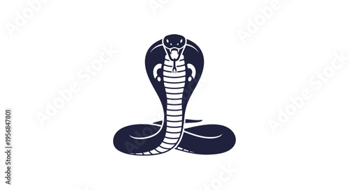 Black and White Cobra Snake Illustration.