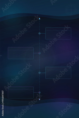 Modern Vertical Timeline Infographic Template with 4 Glass Steps
