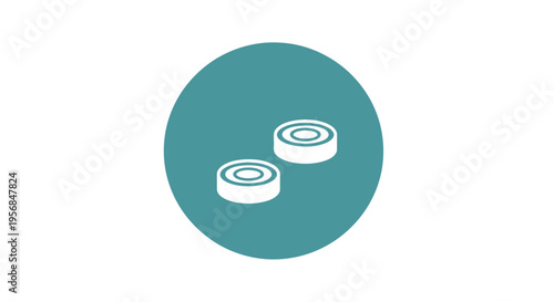 Two Sushi Rolls on Teal Background.
