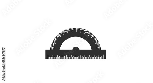 Protractor Measuring Instrument on White Background.