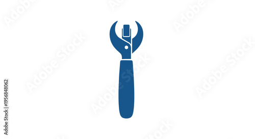 Blue Adjustable Wrench Tool Illustration.