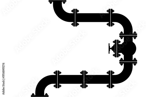 pipeline infographic, industrial background, oil water gas transportation pipes, plumbing system vector illustration