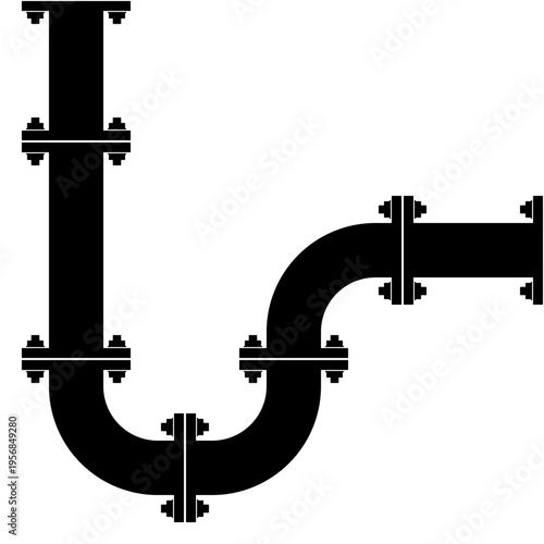 pipeline infographic, industrial background, oil water gas transportation pipes, plumbing system vector illustration