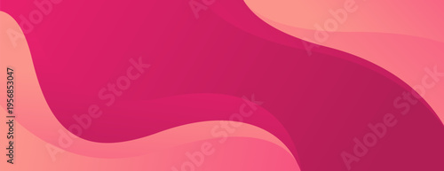 Abstract pink and magenta gradient banner background with dynamic fluid wavy shapes, suitable for social media banner, template, header, cover, presentation and more