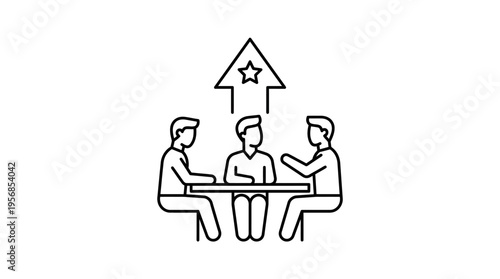Business Teamwork and Achieving Success Icon