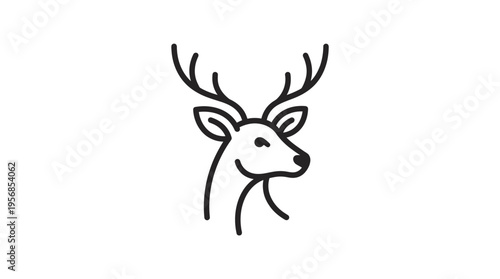 Minimalist Stag Head Outline