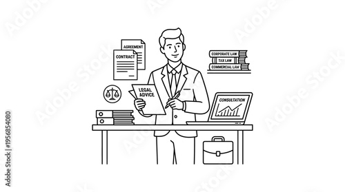 Business Professional Providing Legal Services in Office