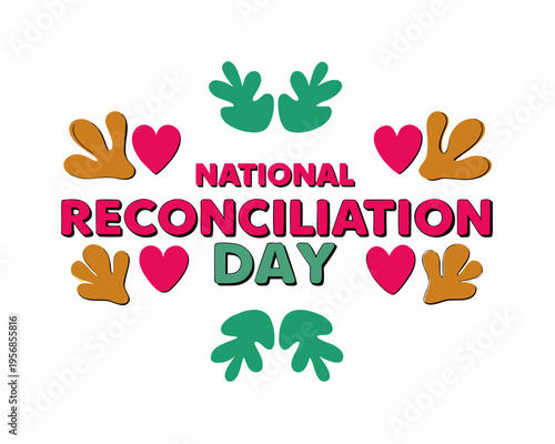 Unity and Healing Vector Illustration, National Reconciliation Day Awareness Concept