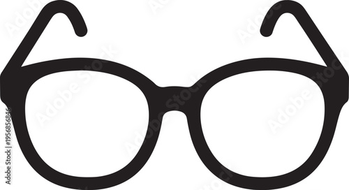 Black eyeglasses vector illustration on white background for fashion vision and eye protection