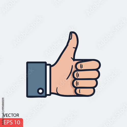 A hand in a suit jacket gives a thumbs up, indicating approval or agreement