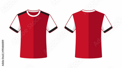 Red White Soccer Jersey Mockup Front Back