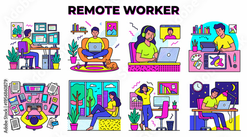 Remote Worker Collection: People Working From Home