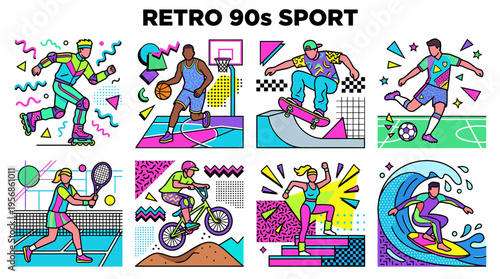Retro 90s Sport Collage