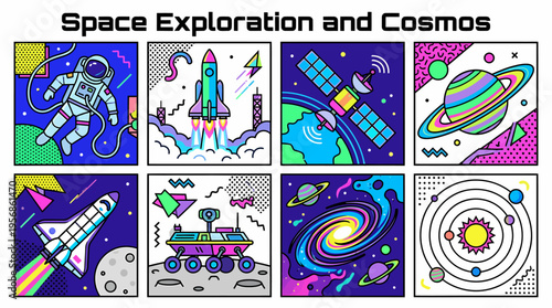Space Exploration and Cosmos Icons