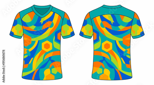 Vibrant Abstract Pattern Soccer Jersey Mockup