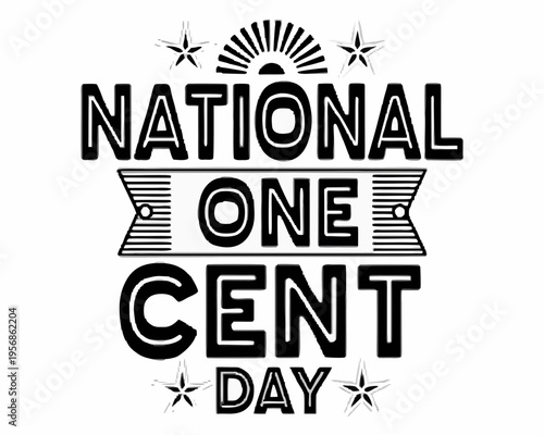 National Penny Day Vector Illustration, Currency and Finance Design