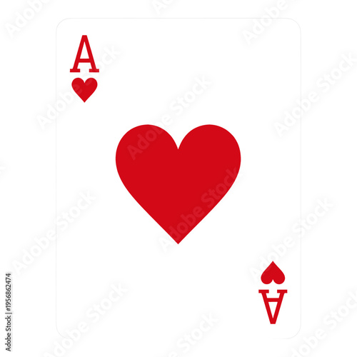Ace Of Hearts Playing Card Vector Icon
