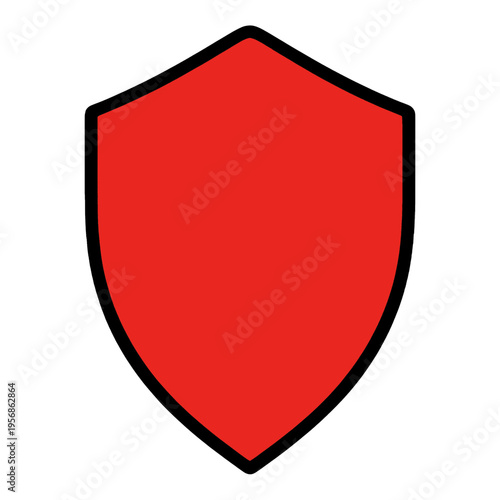 Free Download Red Shield Outline Vector Icon - GFXLoad