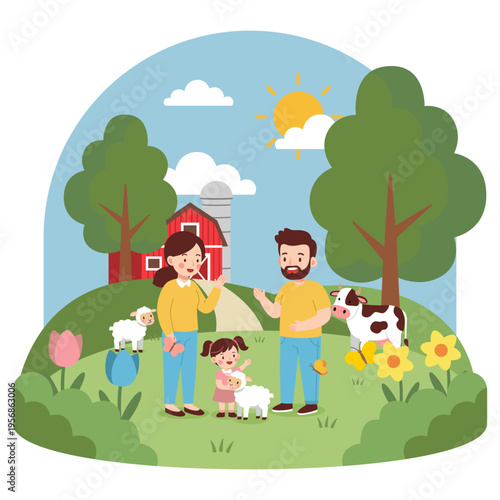 Visiting a farm in the spring