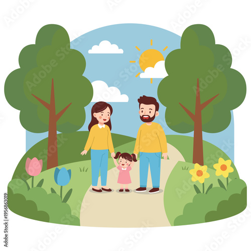 Walking and cherry blossom viewing in the spring