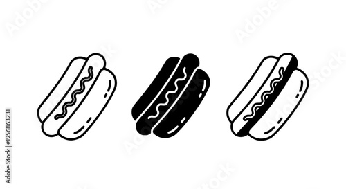 Simple Hot Dog Illustrations