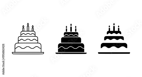 Simple Cake Icons Set