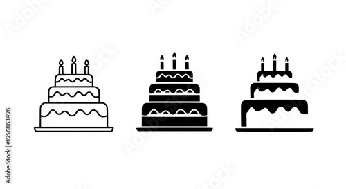Simple Cake Icons Set