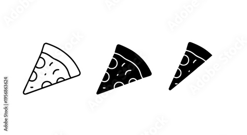 Simple Pizza Slice Icons