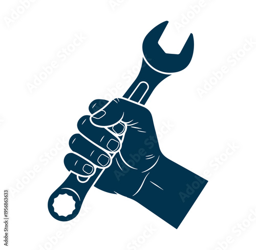 hand holding adjustable wrench in fist for gripping and twisting bolts