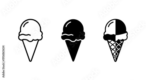 Simple Ice Cream Icons Set